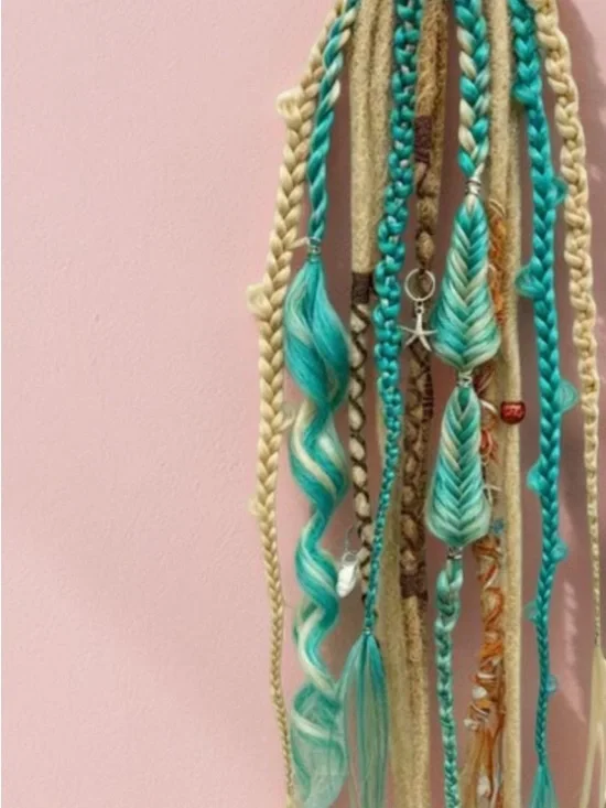 Turquoise blonde Braided Hair Extensions