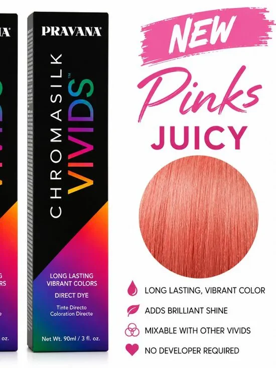 Pravana ChromaSilk Vivids Juicy Hair Color Set of 2 | Semi-Permanent Direct Dye