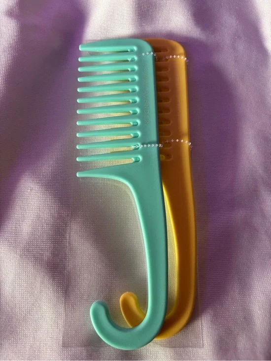 Knot Today Detangling Shower Comb Set of 2 Teal & Mustard- brand new