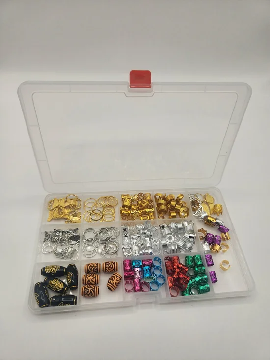Ultimate Hair Braiding Jewelry Kit - Beads, Cuffs, Rings & Charms in Organizer