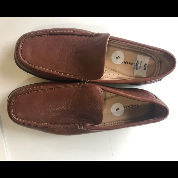 ROCKPORT‎ BROWN SLIP ON SHOES DRIVING MOCASSINS 8