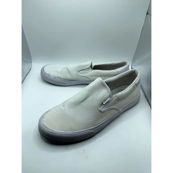 Lugz‎ Clipper MCLIPRC-100 Mens 10 Sneaker White Textile Low Top Slip On Shoes