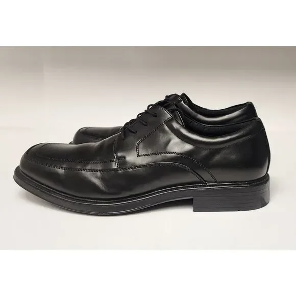 Dexflex Comfort Memory Foam Mens Leather Oxford Black Dress Shoes Size 14