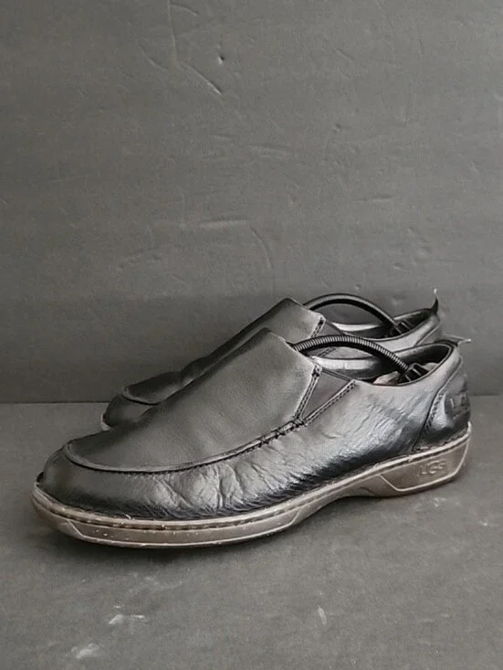 UGG Australia Brown Leather Slip On Loafers Mens Size 11.5