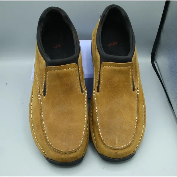 Red Wing 4635 Mens Tan Leather Slip On Moc Toe Loafers Shoes Size 10M