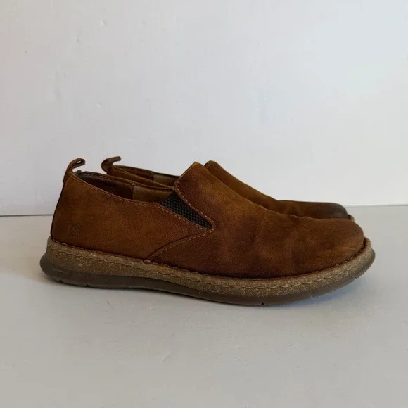 Born Leather Slip On Loafers 11 Brown Casual Comfort‎ Cottage Rustic Normcore