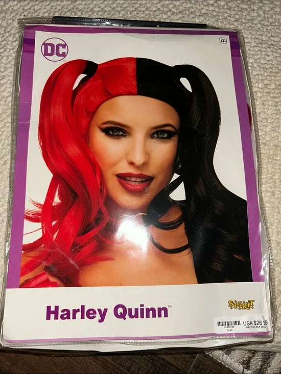Spirit Red & Black Harley-Inspired Split Pigtail Wig
