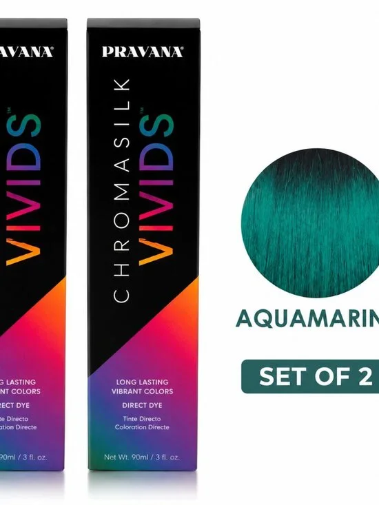 Pravana ChromaSilk Vivids Aquamarine Hair Color Set of 2 | Semi-Permanent Direct