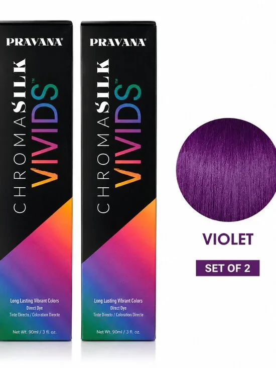 Pravana ChromaSilk Vivids Violet Hair Color Set of 2 | Semi-Permanent Direct