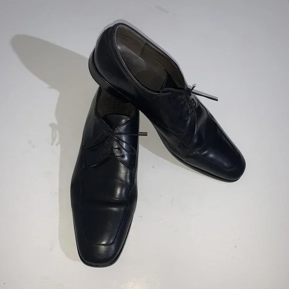 Ecco Dress Shoes Mens Size 46 EU Black Leather Oxford Extra Wide Comfort