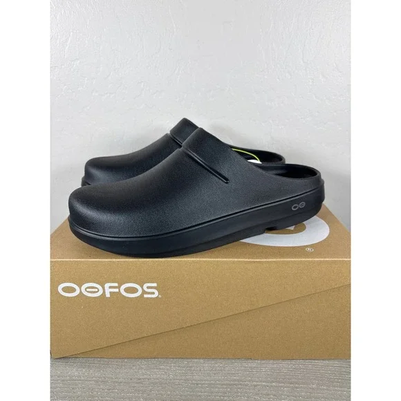 Oofos OOCloog Black Recovery Clog Unisex Men 10 Women 12 Slip On Shoes New