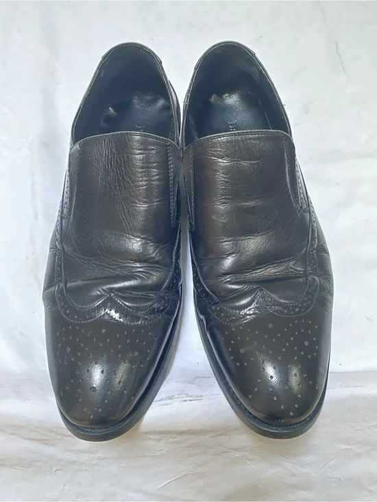 Classic Men's Slip-On Wingtip Dress Shoes - Black