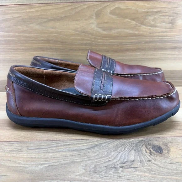 LL BEAN Slip On Penny Loafer Mens 10.5 M Brown Handsewn Moc Business Casual
