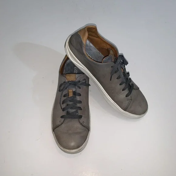OluKai Lae'ahi Li 'Ili Shoes Mens Size 10.5 Gray Leather Lace Up Casual Sneakers
