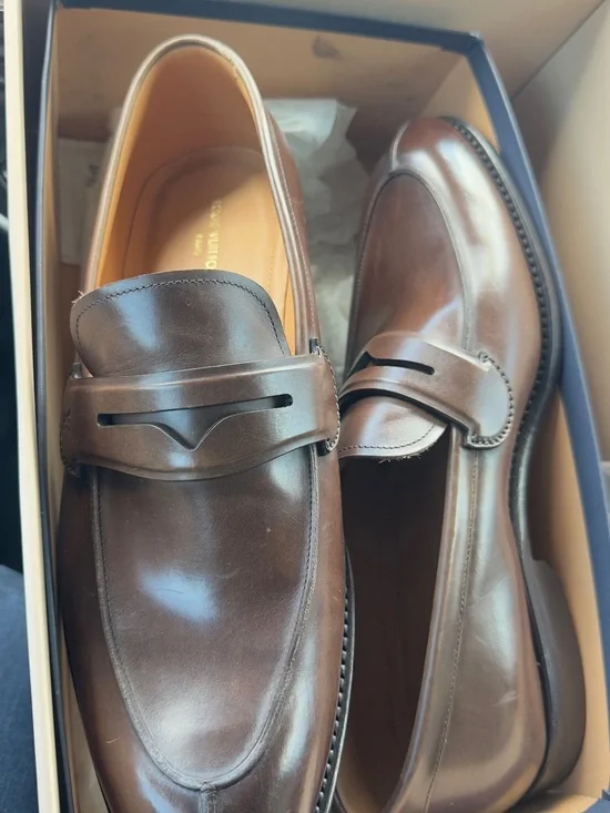 Men's Brown Leather Penny Loafers
