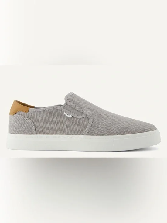 Toms Men's Baja 2.0 Slip-On Drizzle Grey Legacy Canvas Sneakers Size 7.5