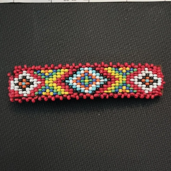 Beaded native American hair clip