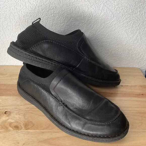NWD Born Samuel Men's Black Nubuck Leather Moc Toe Slip on Loafer‎ Size 10.5M