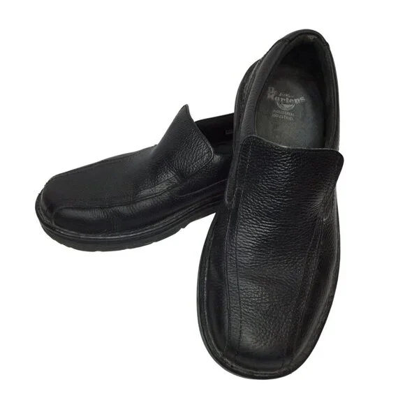 Dr Martens Norfolk Black Leather Slip On Work Shoes Size 9 Air Wair Industrial