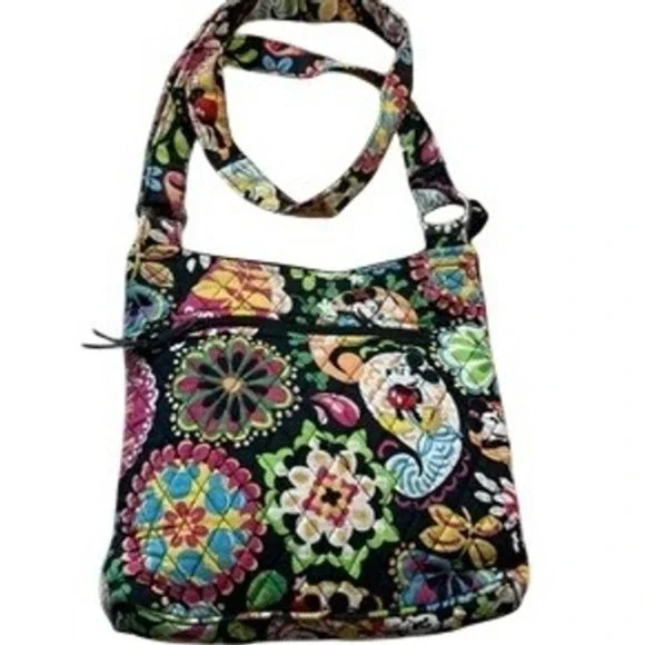 Vera Bradley‎ Disney Mickey Mouse Paisley Celebration Quilted Hipster Crossbody