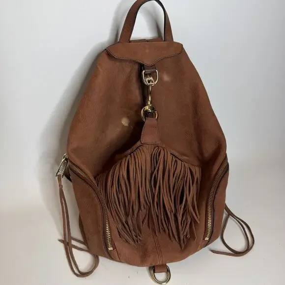 Rebecca Minkoff Julian Fringe Leather Backpack Brown | Boho Festival Bag