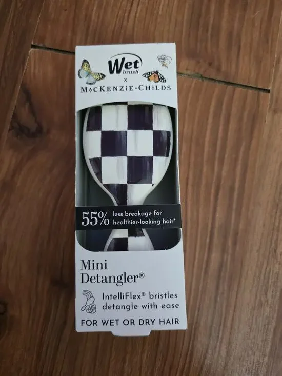 Mackenzie Childs x Wet Brush Mini Detangler Hair Brush Courtly Check ~ NEW