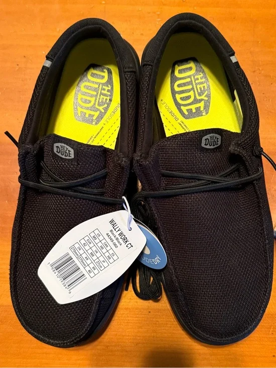 Hey Dude Men's Wally Sox Black Composite Toe Shoes