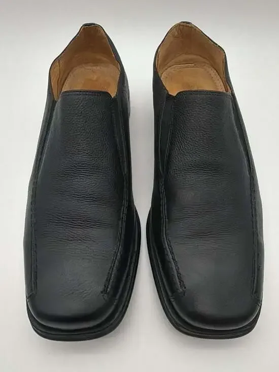 Sandro Men's Black Leather Slip-On Loafers