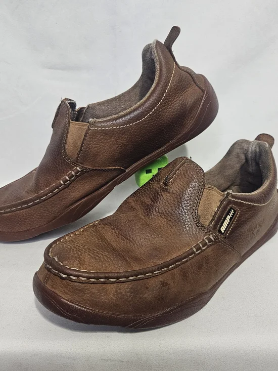 Georgia Boot Mens 11 G050 Cedar Falls Moc Toe Slipper Shoe Brown Leather Slip On