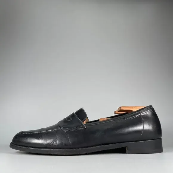 Cole Haan Men's 9.5 D Black Leather Slip On Penny Loafers Dress Shoes Casual GUC