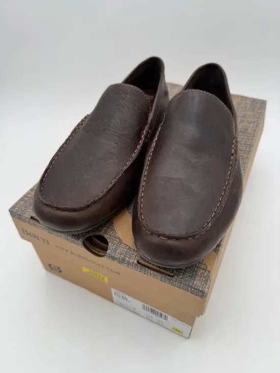 NIB Born Mens US 10.5 Euro 44.5 Allan Dark Brown Loafer Slip On