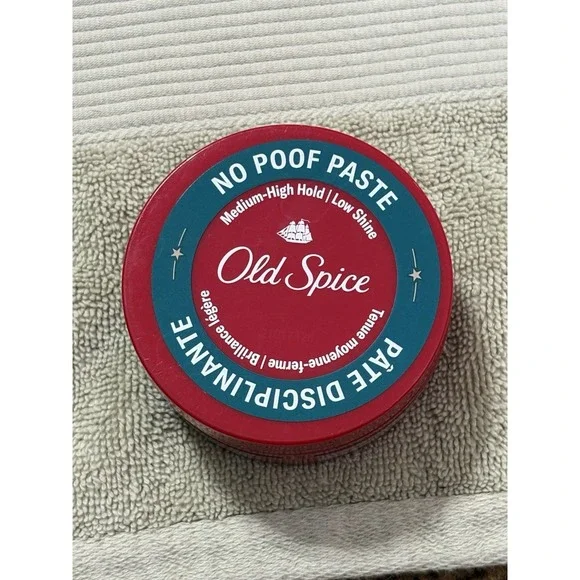 Old Spice No Poof Paste, 2.22 oz Cream, Medium-High Hold, Low Shine