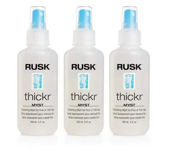 3x RUSK Thickr Myst Thickening Hair Spray Fine Thin Hair 6 fl oz 180ml