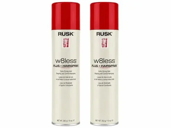 RUSK W8less Plus Hairspray Extra Strong Hold 10 oz 283g Pack of 2