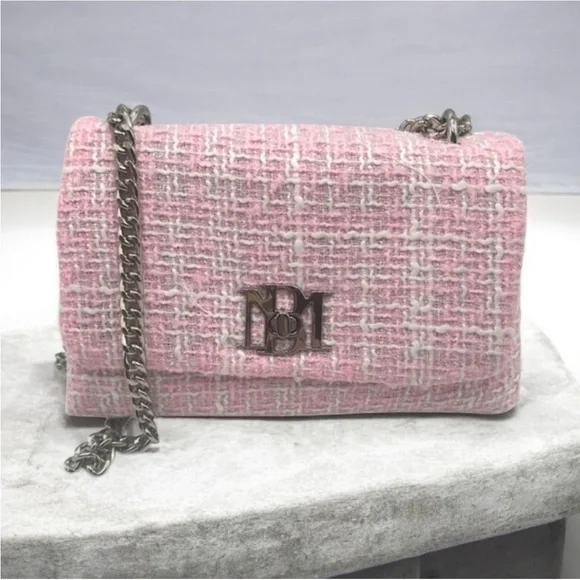 Badgley Mischka Pink Tweed Crossbody Bag