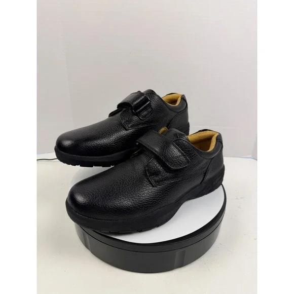 Men's Black Leather Slip-On Comfort Loafers