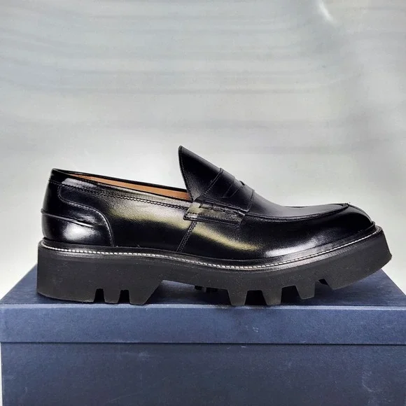 Size US 11.5 D Trickers x Todd Snyder James Jug Sole Penny Loafer Black Leather