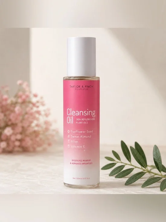 Pink and White Makeup Remover with Elegant Gradient Design