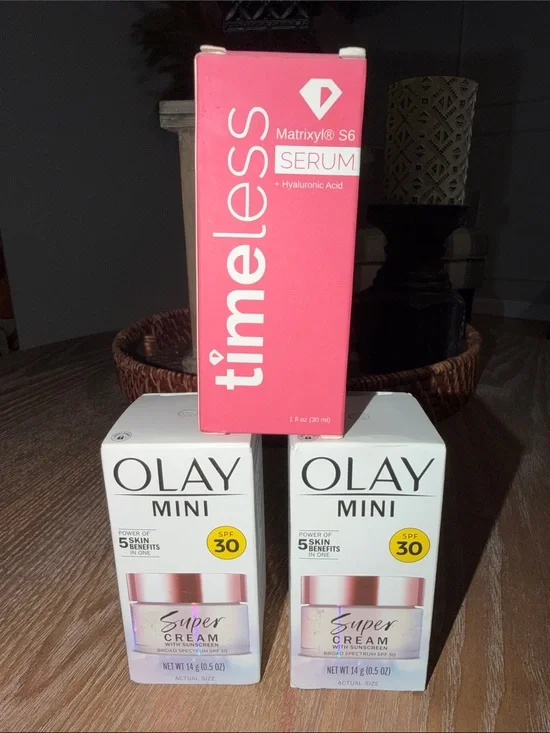 Skincare Bundle- Olay Super Cream & Timeless Matrixyl Serum FULL FACE CARE RV$67