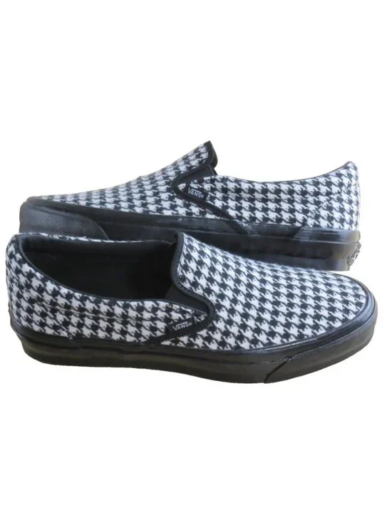 Vans Men's Lx Classic Slip On 98 Houndstooth Black White shoes Sizes NEW