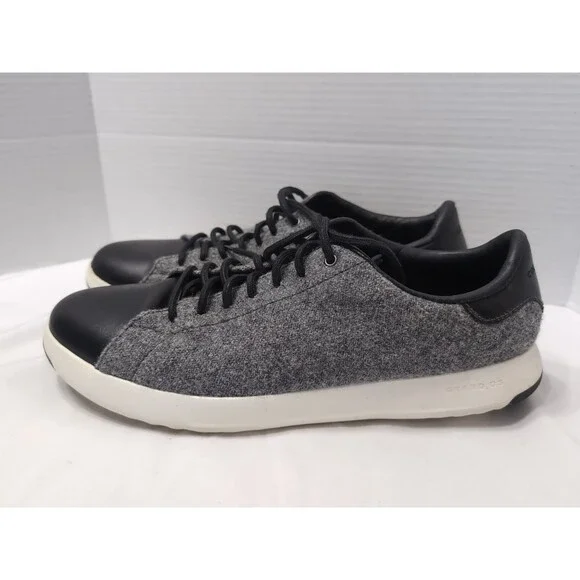 COLE HAAN MENS Size 12 M Grand Pro Sneakers Gray Wool SCUFF MARK see photo