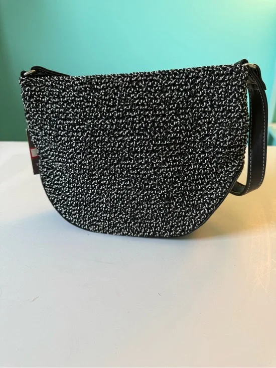 NWT The Sak Crocheted Hobo Sedona Mini Bag with Black Leather Trim