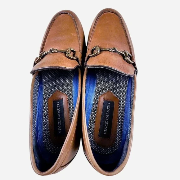 Vince Camuto Axyl‎ loafers in conac leather horse bit detail Men's Size 8.5