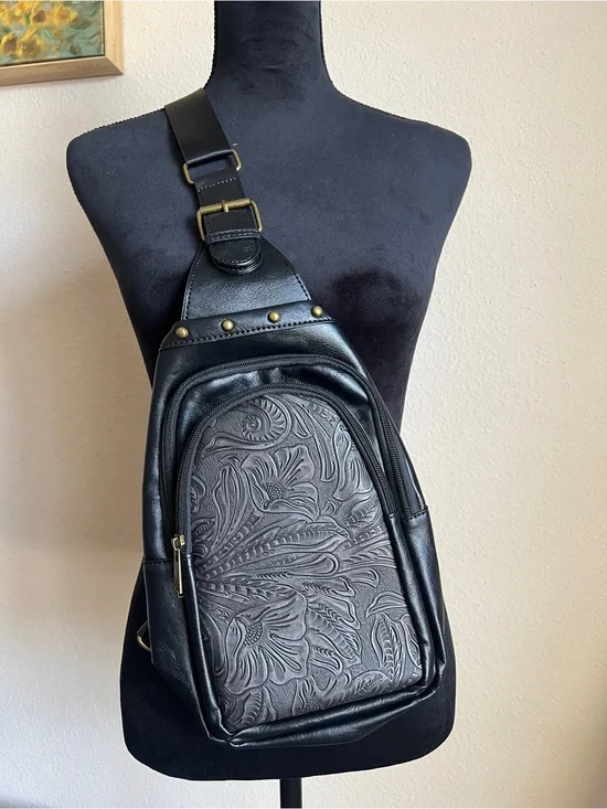 Anthropologie Style Western Blake Leather Hobo Sling Bag