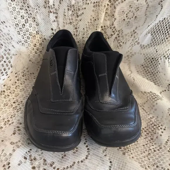 Kenneth Cole Reaction Men's US 9.5 Black Leather Slip On Loafers Shoes