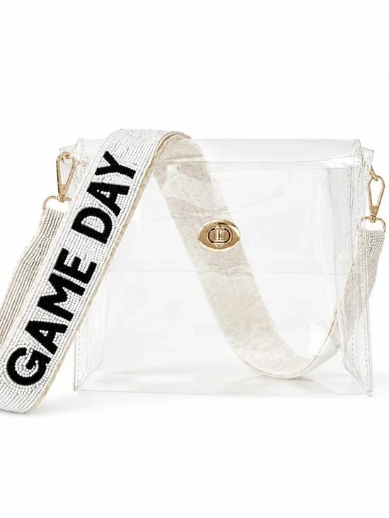 Clear Game Day Purse with Beaded Strap