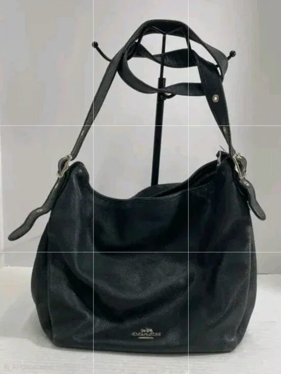 Coach Crossbody/shoulder Black Pebbled Leather W COA Included And Gold Hardware