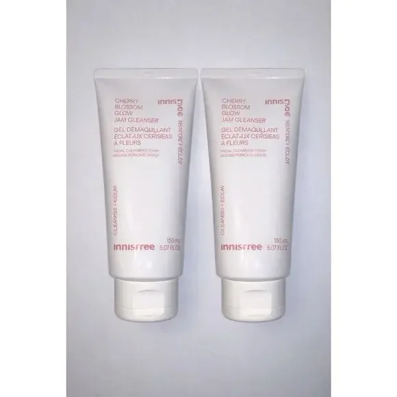 Innisfree Cherry Blossom Cleansing Foam Face Wash 2 Pack 5.07oz K-Beauty New