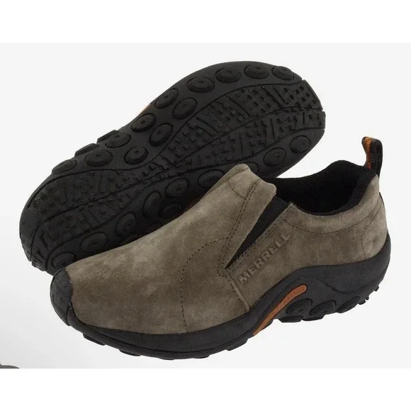 MERRELL MEN'S JUNGLE Mic LEATHER SLIP-ON SHOE SIZE 9 DARK EARTH