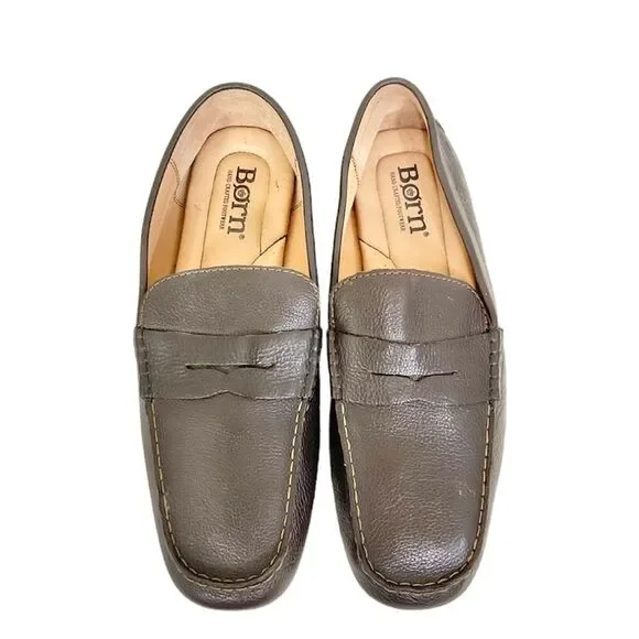 NEW BORN Brown Andes Leather Penny Driving Shoes Loafers Size 11